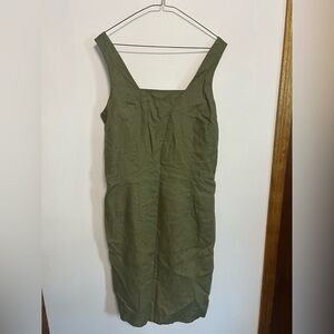 Olive Green Linen Dress